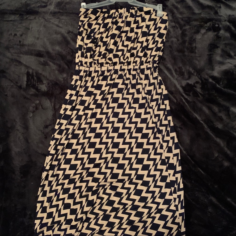 Navy blue and cream Maxi dress